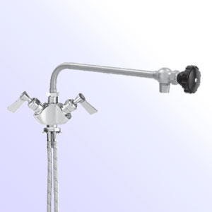 Fisher two handle single hole deck mount faucet with control swing spout - lead free