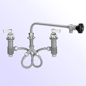 Fisher widespread deck mount commercial faucet with control swing spout - lead free