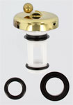 an image of the flip-it bathroom sink drain stopper in polished brass