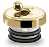 an image of the flip-it tub drain stopper in PVD polished brass