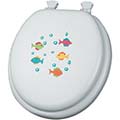 Padded toilet seat with butterfly embroidery