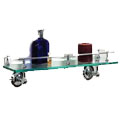 Single Glass Shelf with Rail