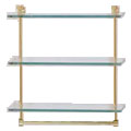 Triple Glass Shelf with Towel Bar
