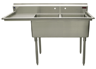 Griffin coved corner commercial sink w/ left drainboard