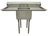Griffin coved corner commercial sink w/ left & right drainboards