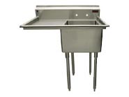 Griffin coved corner commercial sink w/ left drainboard