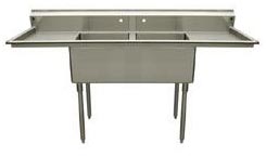 Griffin coved corner commercial sinks w/ left & right drainboards