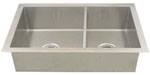 image of one and three fourth style double bowl stainless steel sink