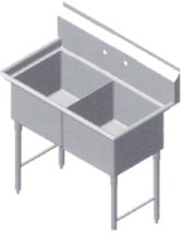 GSW double bowl sinks w/ no drain board