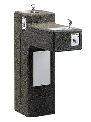image of Halsey Taylor dual level stone drinking fountain