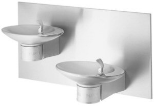 image of Halsey Taylor dual level oval bowl wall mounted drinking fountain