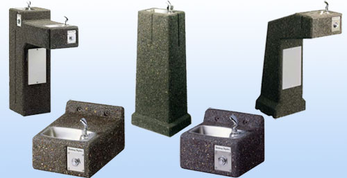 image of Halsey Taylor stone aggregate drinking water fountains