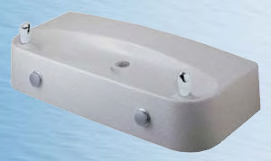 example of a Halsey Taylor two-station drinking water fountain