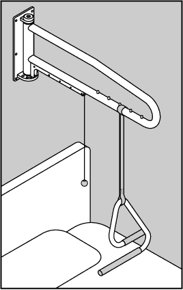 example of installed HealthCraft e2 Wall Mount Trapeze