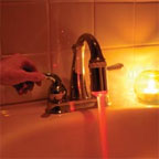 Faucet light glowing red