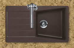 Example of the Houzer City series drainboard sink shown in Mocha
