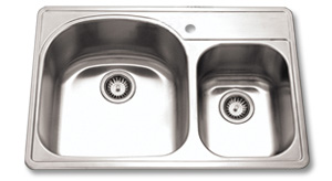 stainless steel double bowl sink