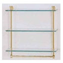Image of a glass shelf with towel bar