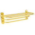Image of a polished brass towel shelf