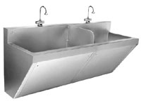 Sensor Operated Scrub Sink - Double Bowl