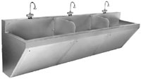 Sensor Operated Scrub Sink - Double Bowl