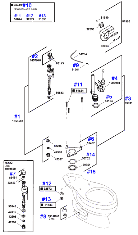 Wellworth toilet repair parts Wellworth repair parts by Kohler