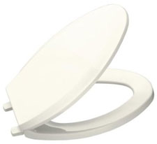 image of a Kohler Lustra toilet seat, shown in white