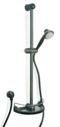example of the Ornellaia hand held shower with slide bar, shown in chrome