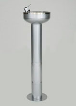 economy pedestal fountain, shown in stainless steel