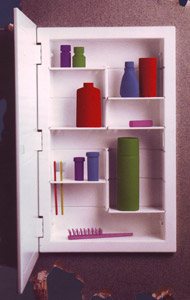 Example of one way shelves can be set up in the medicine cabinet