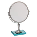 an image of the Miroir Brot Imagine 24 vanity table top mirror on glass base - petite boutique