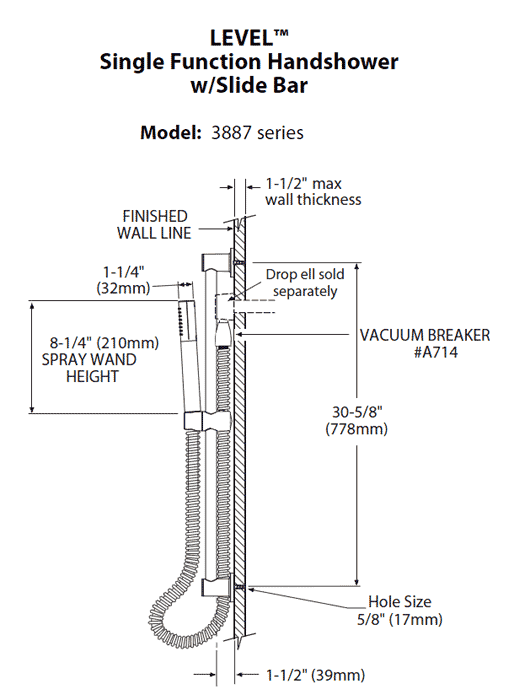 Handshowers With Slide Bar Complete Shower Kits