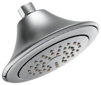Moen Rothbury series low flow shower head, shown in chrome