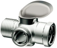 example of the chrome finished Moen shower arm diverter