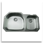 photo of the double bowl stainless steel Nantucket sink NS01-16