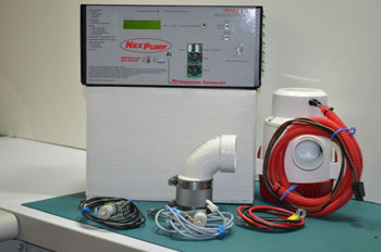 Photo of this sump pump system's components