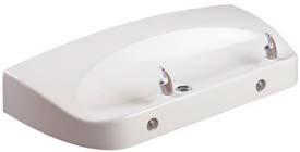Oasis  wall mounted drinking fountain, shown in white