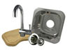 Bar sink package with faucet and drain