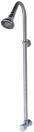 Photo of pool shower with handicap accessible push button valve