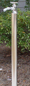 free standing foot shower with cross handle valve