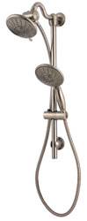photo of the HH5K showerhead and hand held shower combo, shown in brushed nickel