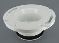 Photo of two finger PVC insert replacement toilet flange