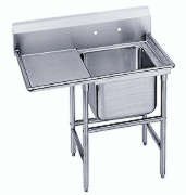 single compartment sink, single left drain board