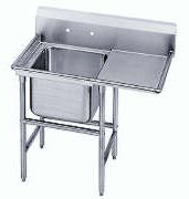 single compartment sink, single right drain board