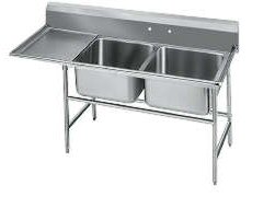 double compartment, single left drain board sink