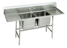 double compartment, double drain board sink