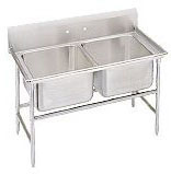 double compartment, no drain board sink