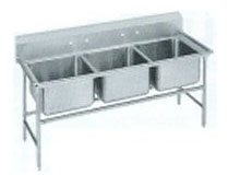 triple compartment, no drainboard sink