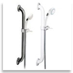 image of two grab bar hand shower sets