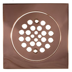 polished copper drain cover